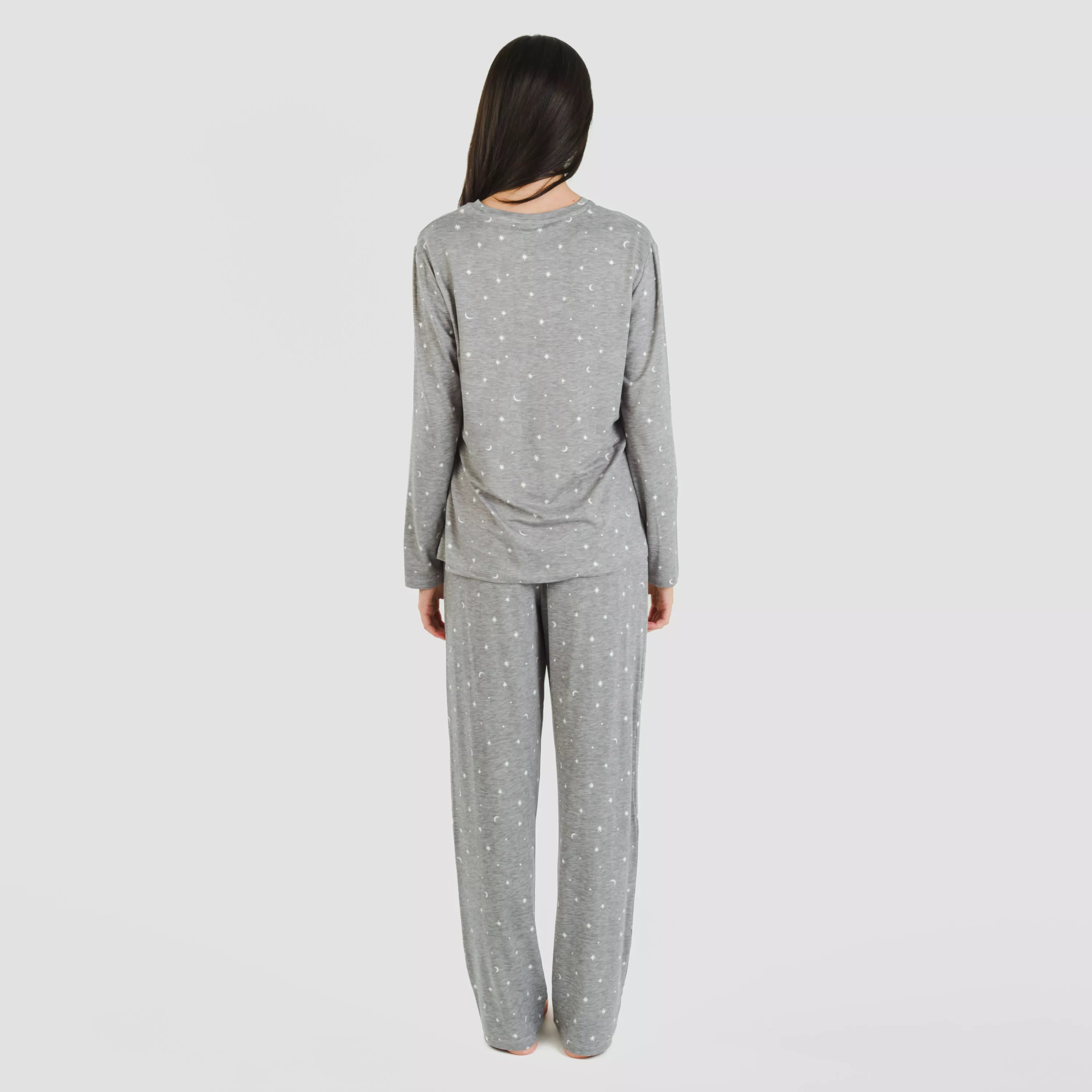 Pijama largo mujer soft Ambarina gris marengo