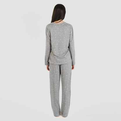 Pijama largo mujer soft Ambarina gris marengo