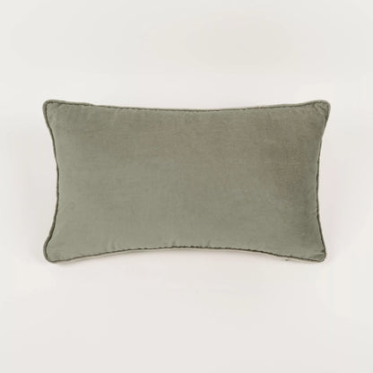 Cuscino rettangolare cotone velluto verde menta 30x50-federa+imbottitura