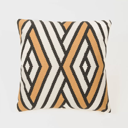 Cojín cuadrante algodón Diamante bicolor liso 45x45 - funda + relleno