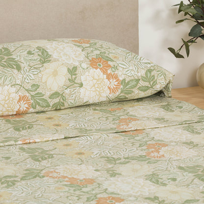 Juego de sábanas franela Clementina verde