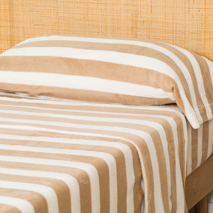 Juego de sábanas coralina Raya Vinia arena