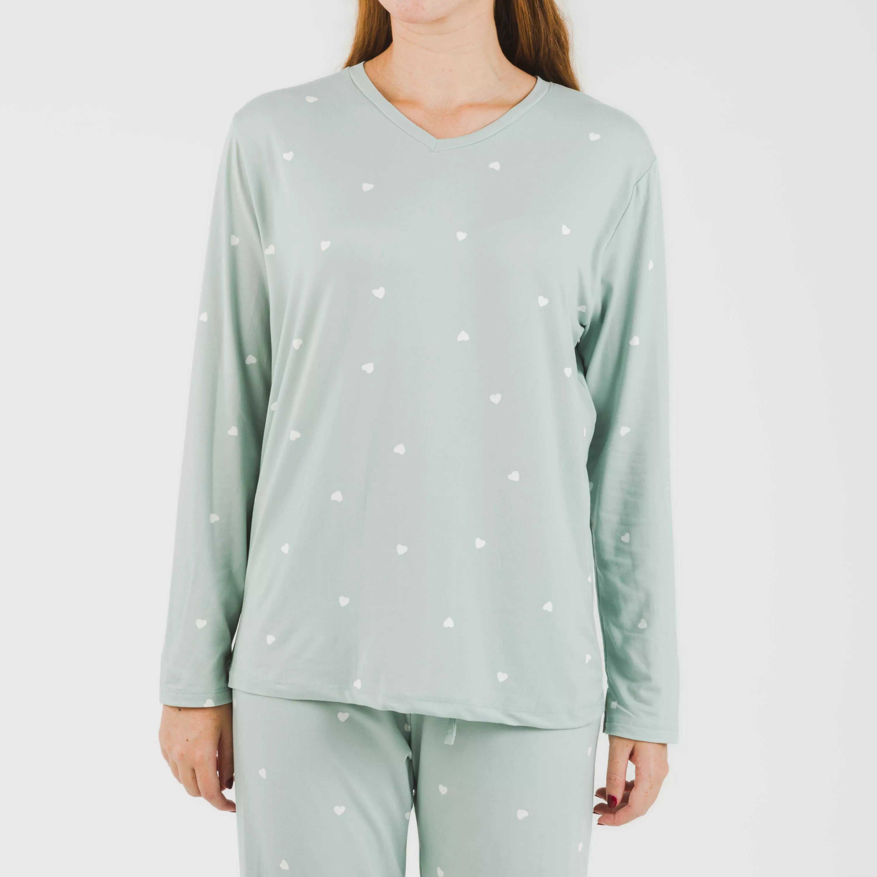 Pijama largo mujer soft Choer verde tiffany