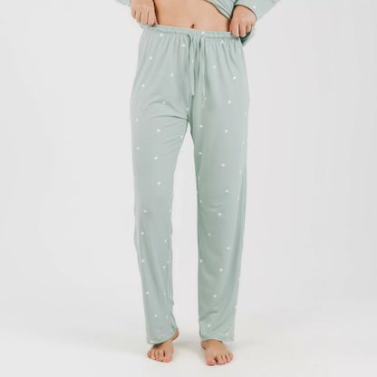 Pijama largo mujer soft Choer verde tiffany