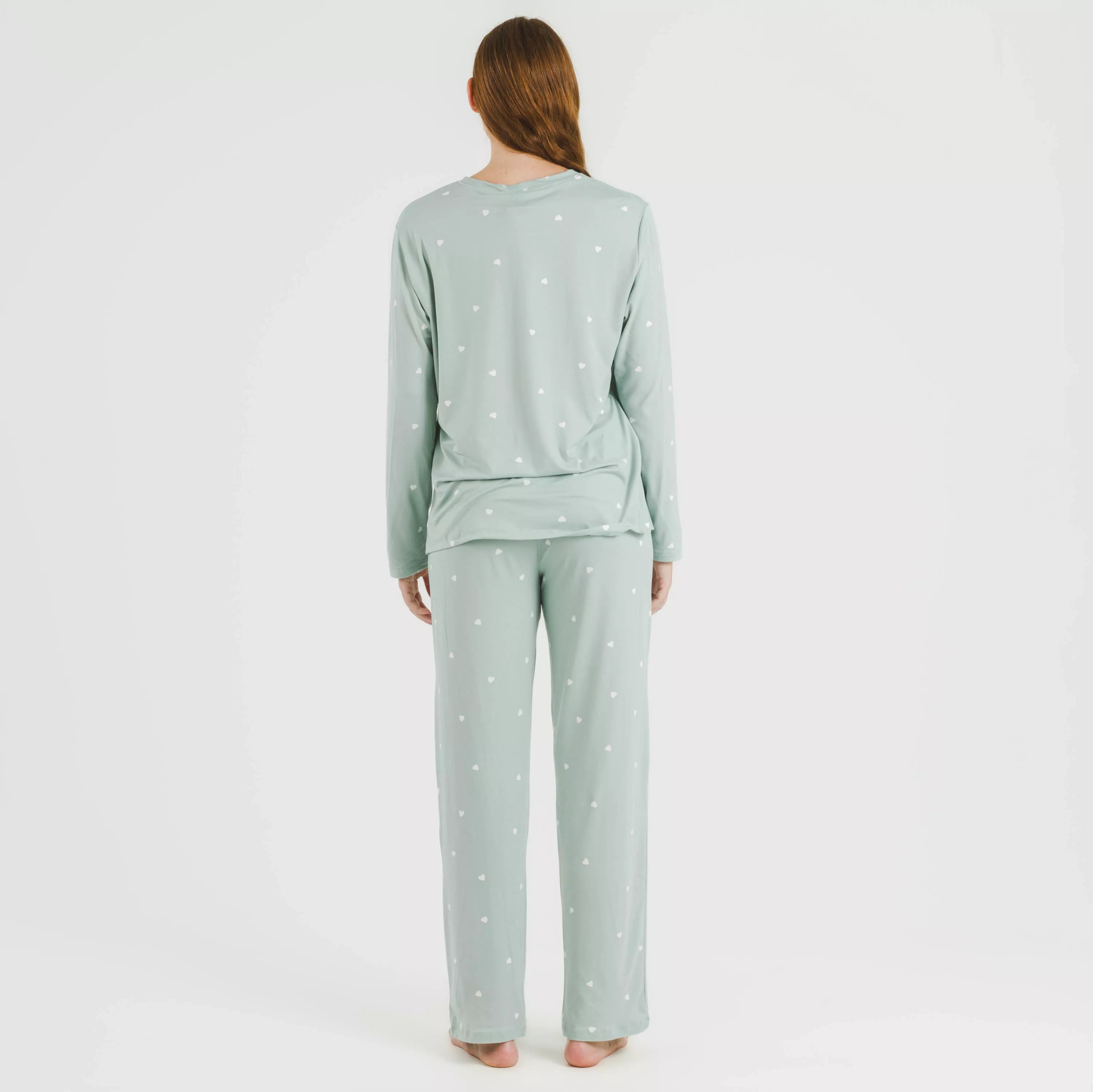 Pijama largo mujer soft Choer verde tiffany