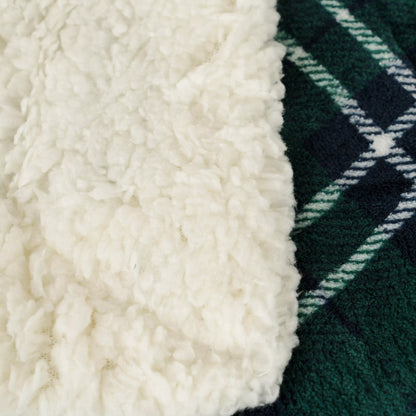 Manta sherpa Cuadro Ruz azul marino