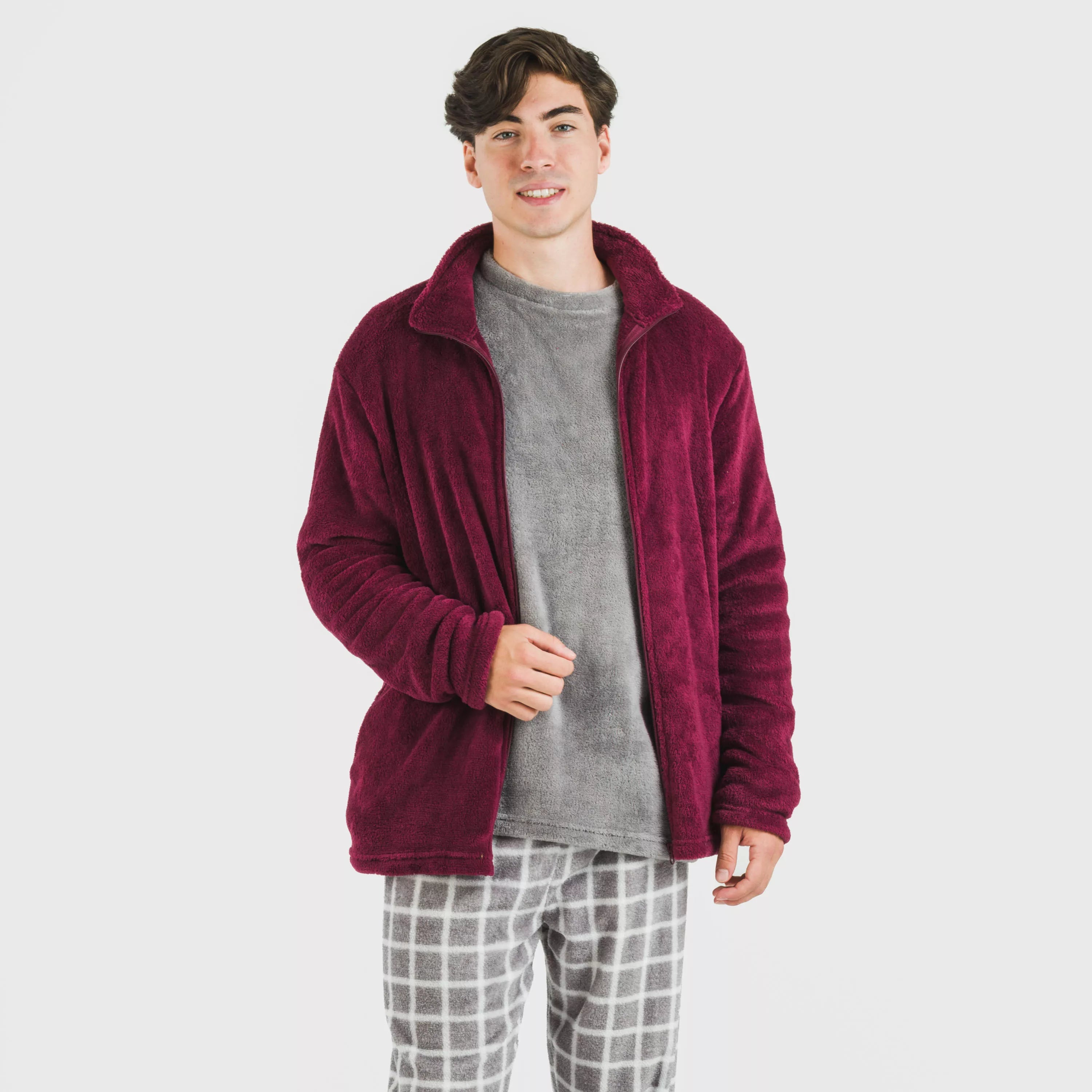 Felpa pile corallo uomo blu navy