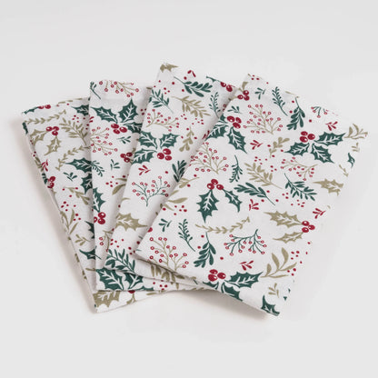 SET 4 SERVILLETES HOLLY