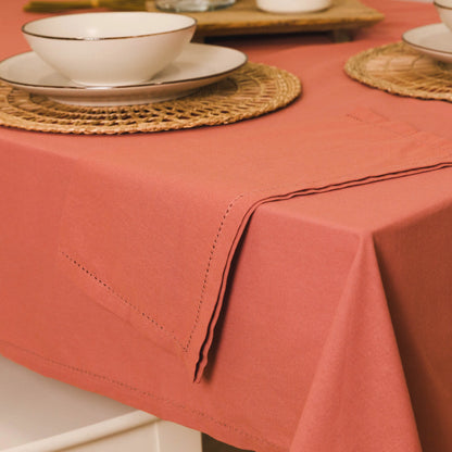 Toalha de mesa lisa de algodão resistente a manchas