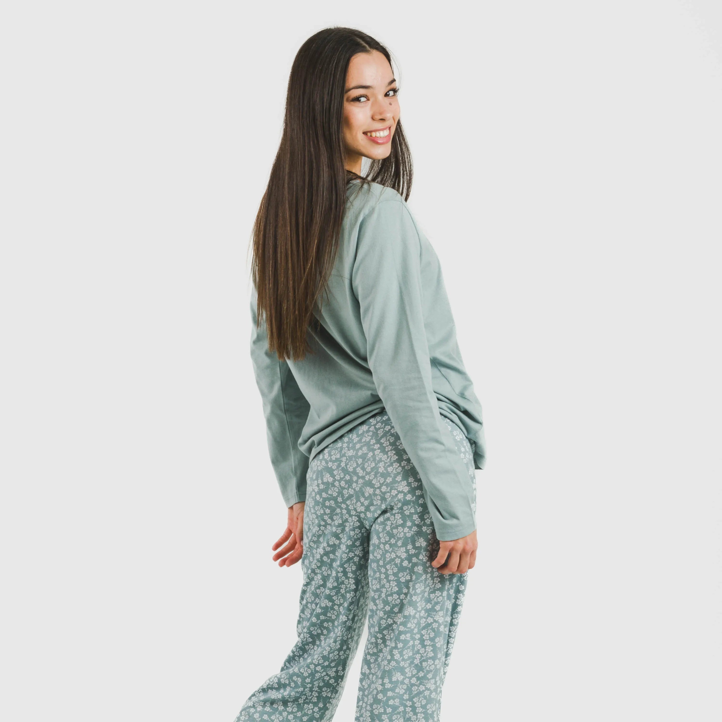 Pijama longo Oniris em algodão índigo