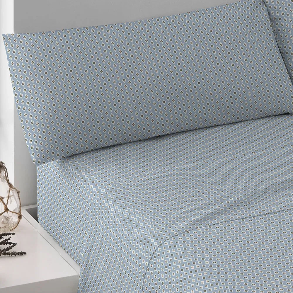 Jogo de lençóis algodão Sassy azul indigo