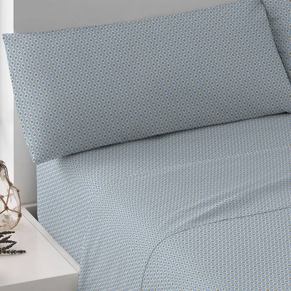 Jogo de lençóis algodão Sassy azul indigo