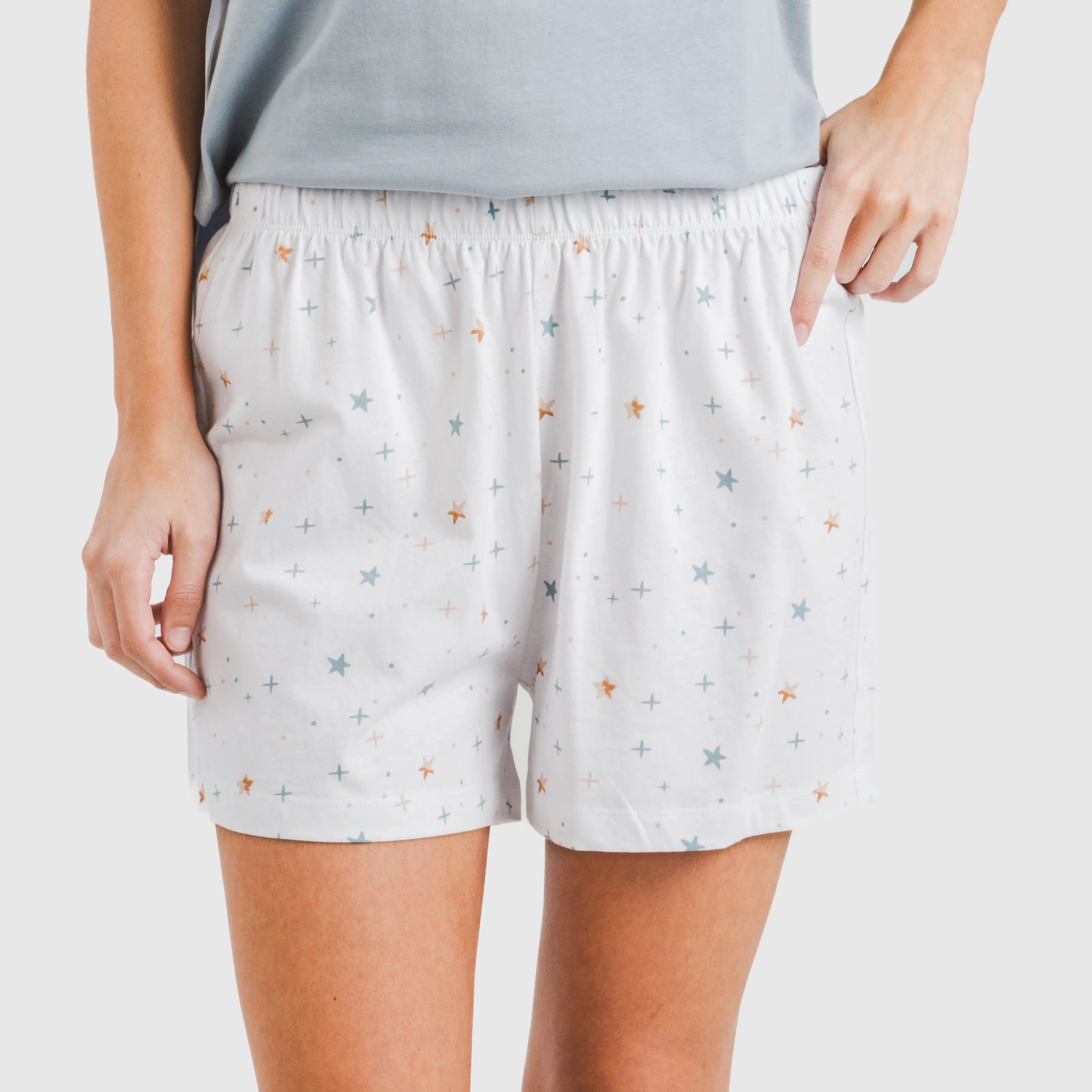 Pijama curto Condy em algodão índigo