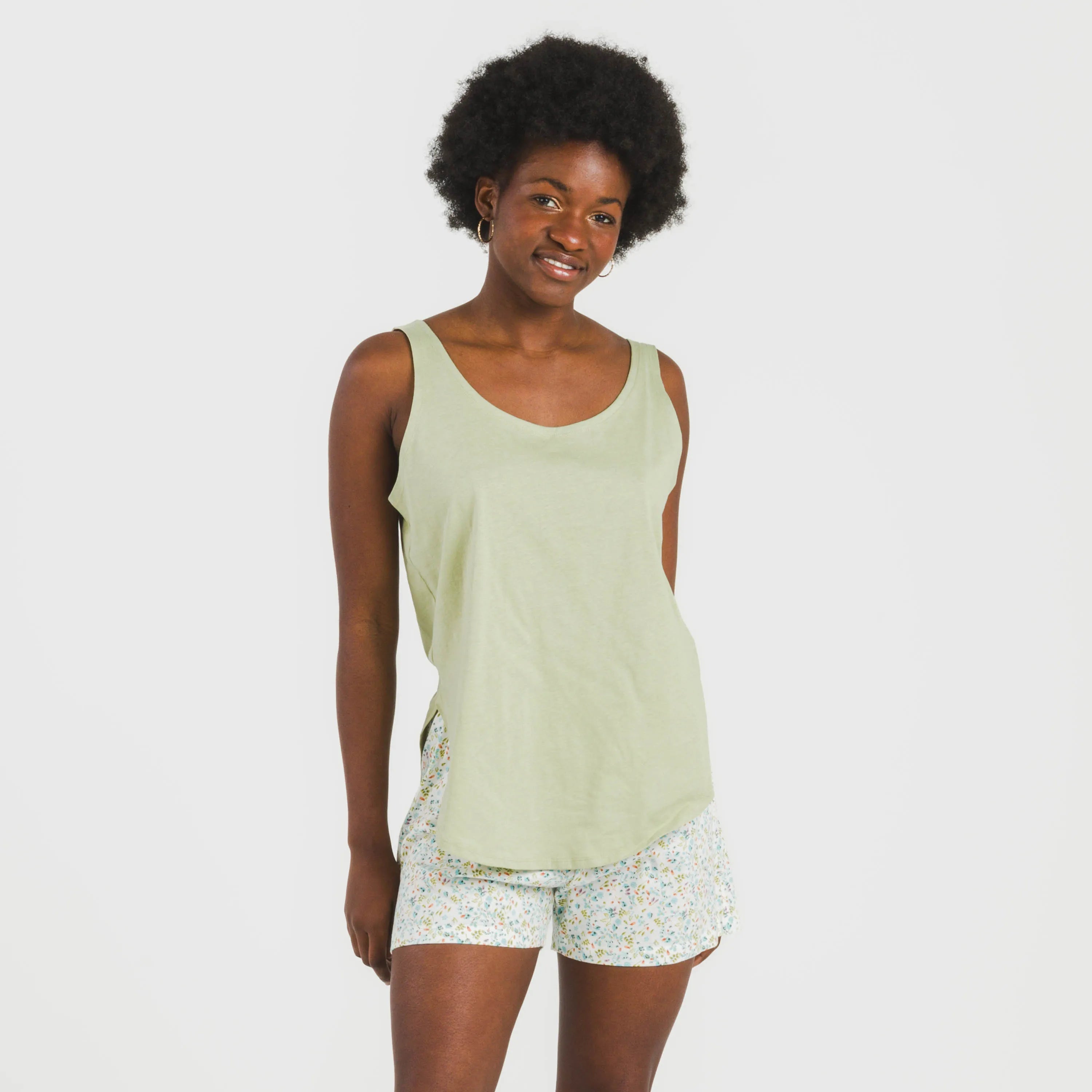 Pijama corto algodón Geminis verde