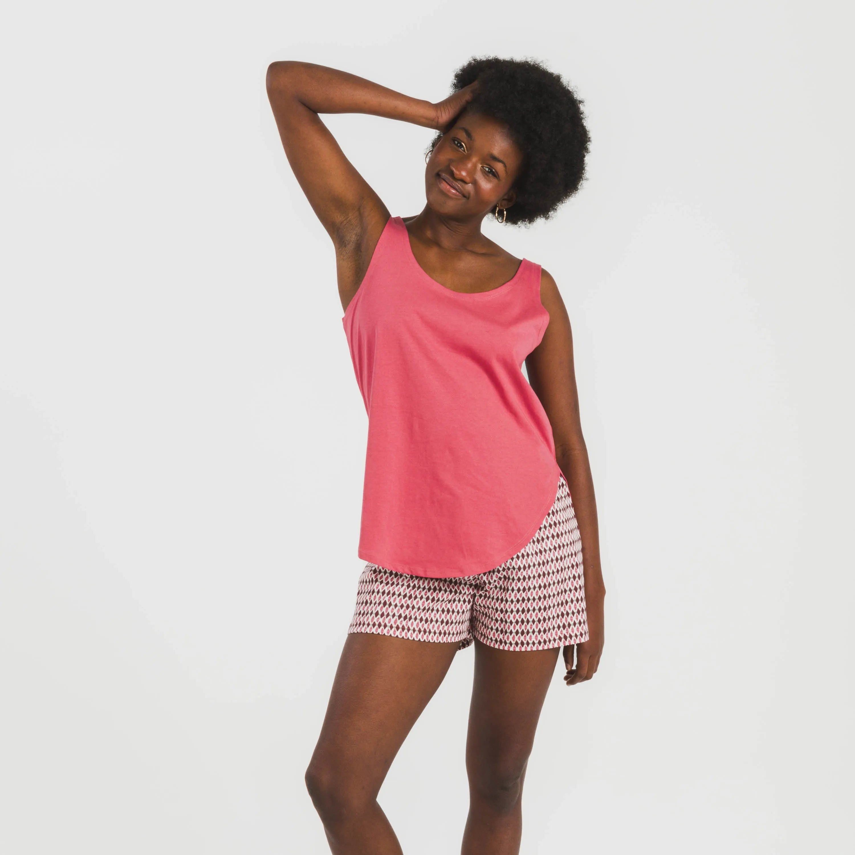 Pijama corto algodón Jannat rosa