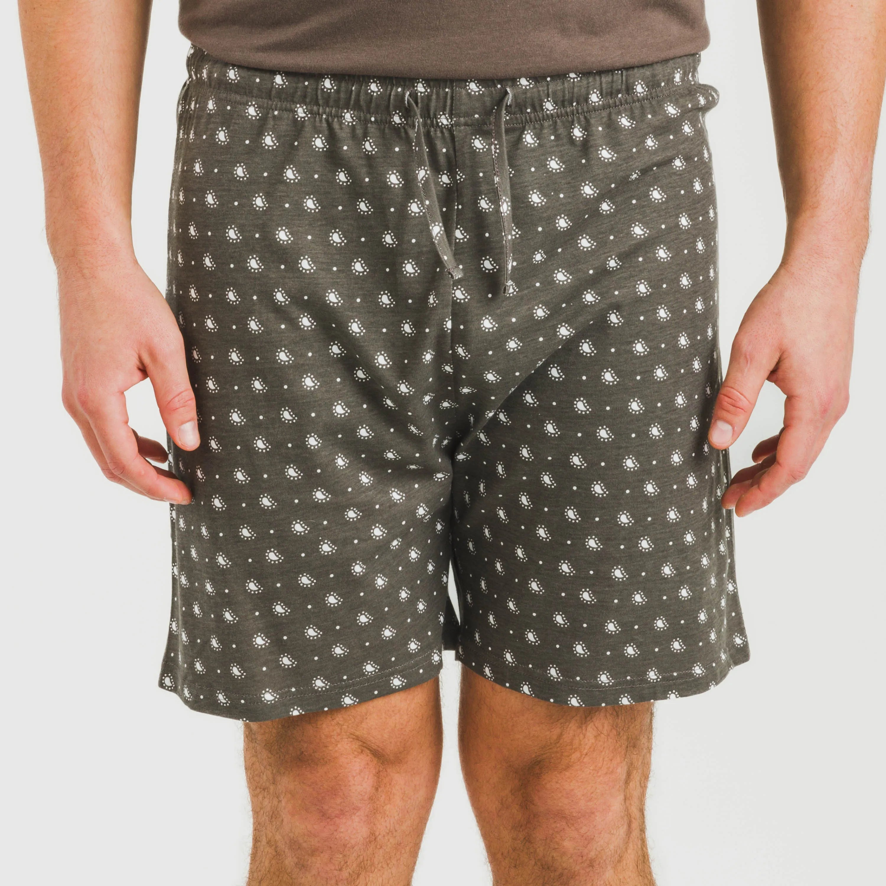 Pijama corto algodón hombre Cachemir petroleo