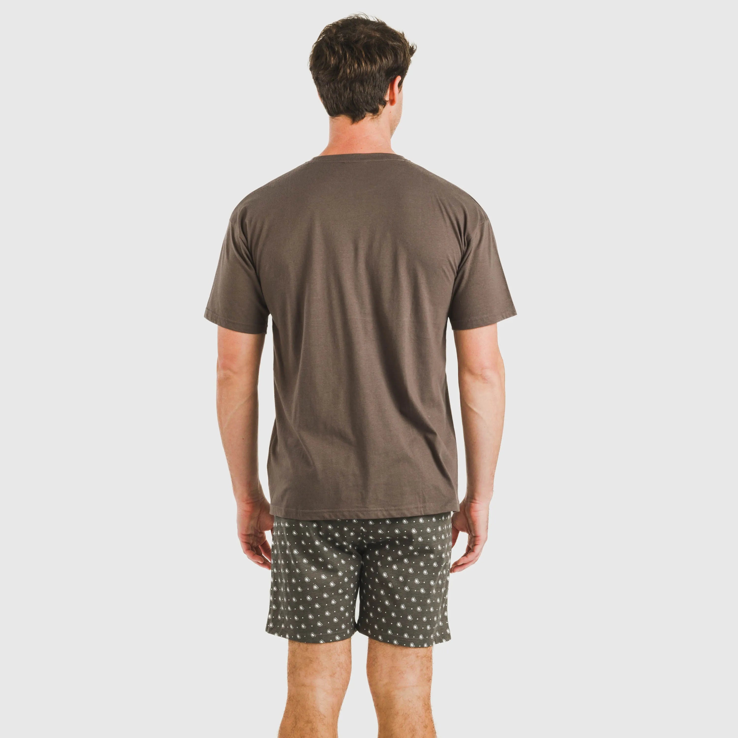 Pijama corto algodón hombre Cachemir petroleo