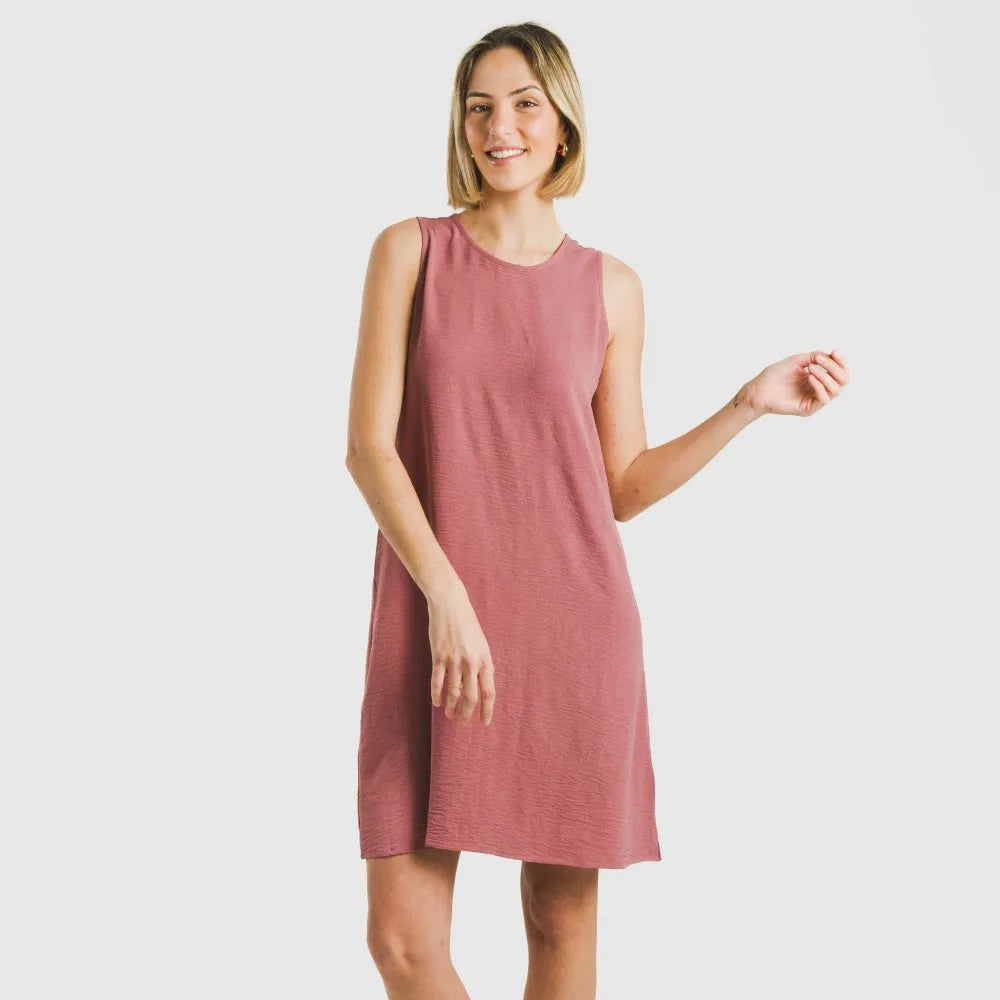 Vestido corto tirantes bambula liso