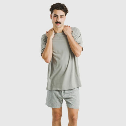 Pijama corto algodón hombre Sassy verde