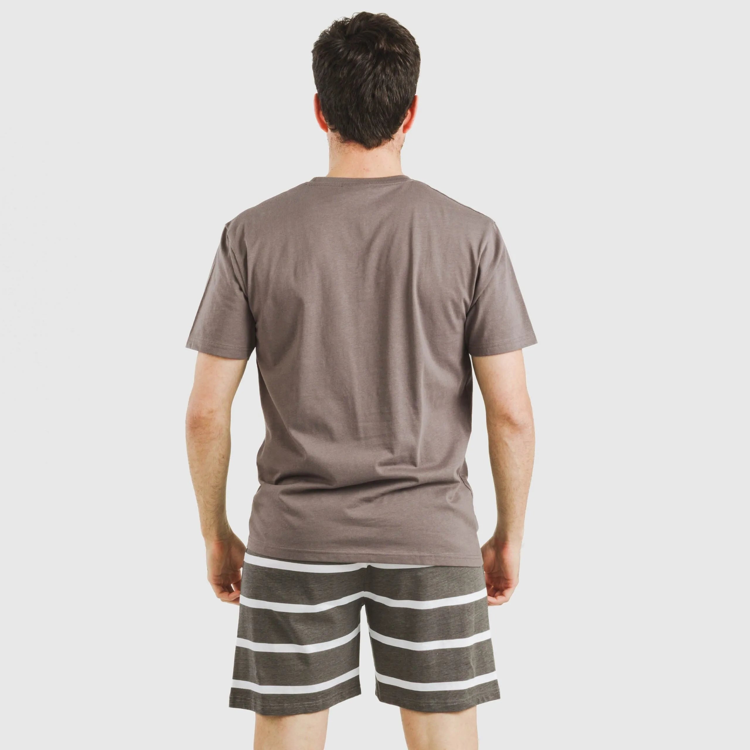 Pijama corto algodón hombre Raya Nit New topo