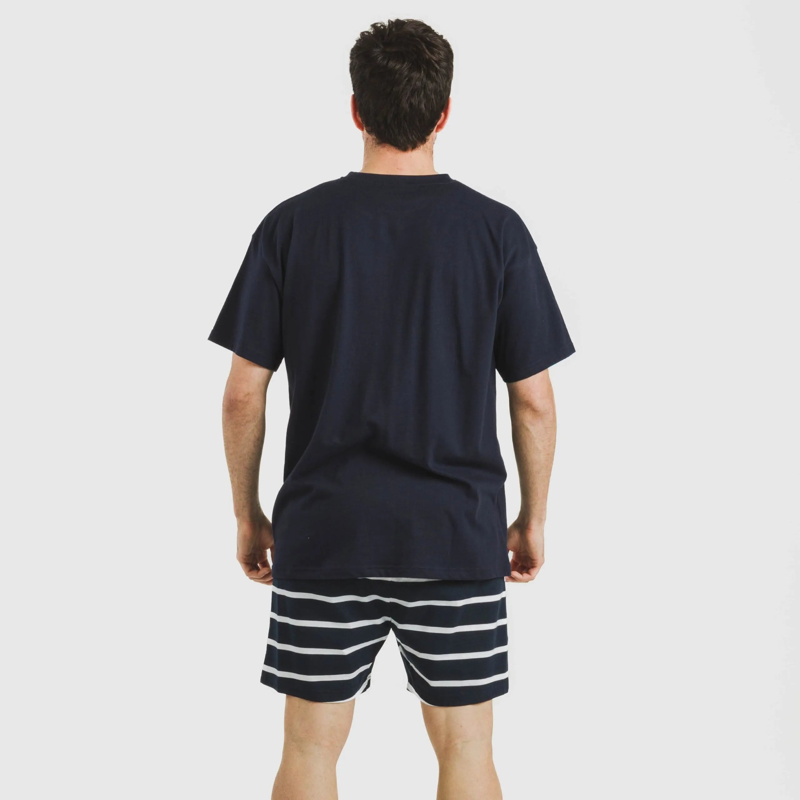 Pijama corto algodón hombre Raya Sailor azul marino