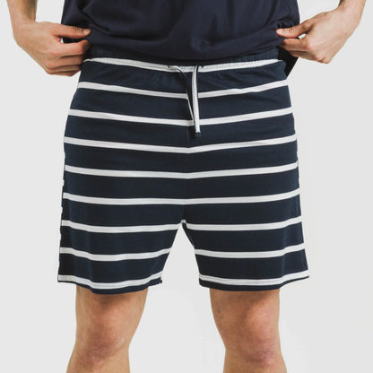 Pijama corto algodón hombre Raya Sailor azul marino