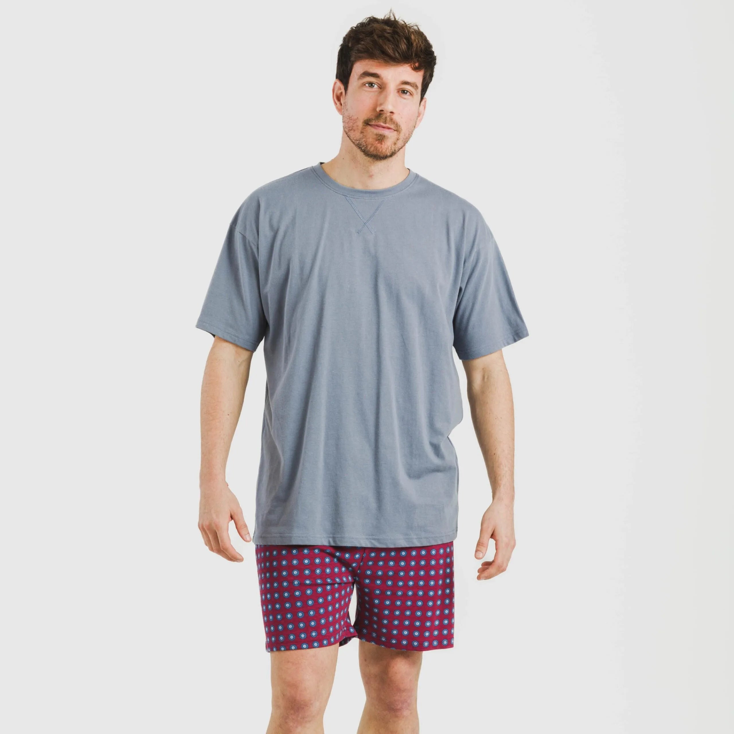 Pijama corto algodón hombre Gladiolo indigo