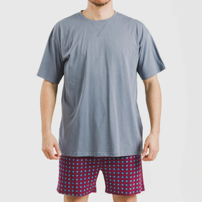 Pijama corto algodón hombre Gladiolo indigo