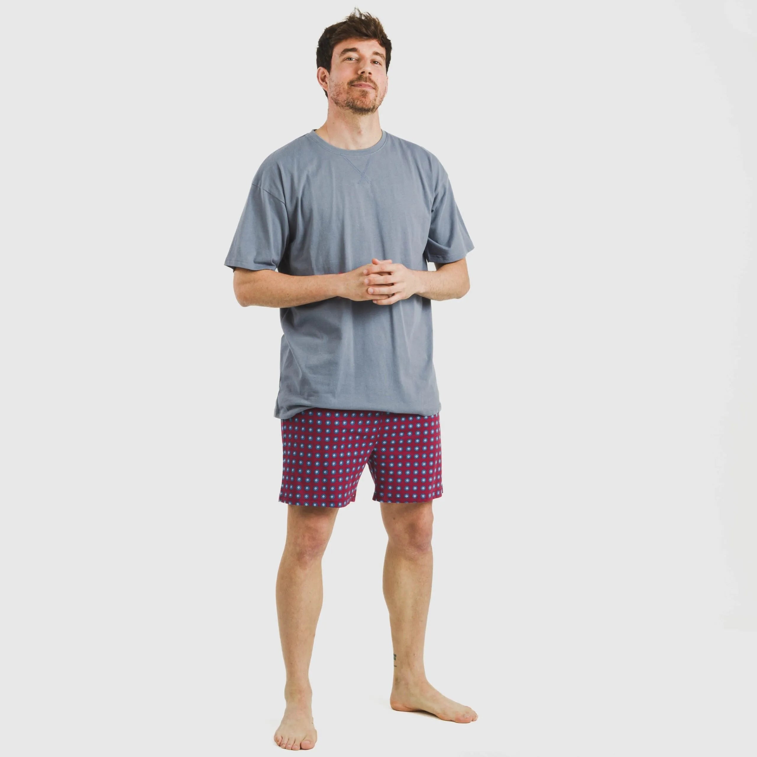 Pijama corto algodón hombre Gladiolo indigo