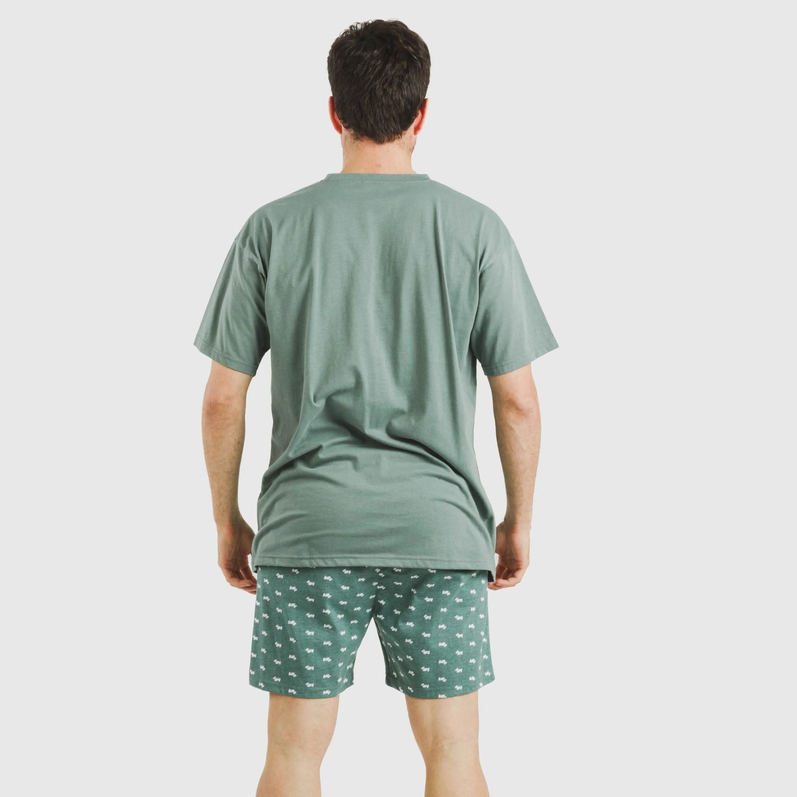 Pijama corto algodón hombre Dawin verde