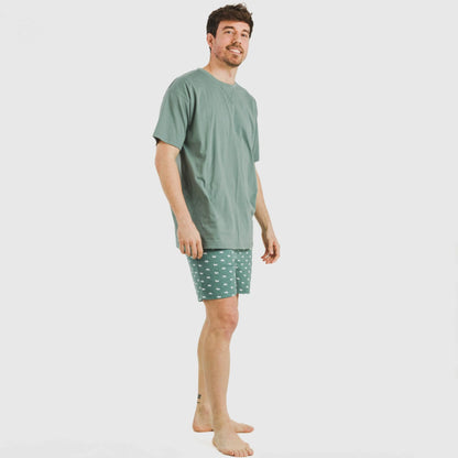 Pijama corto algodón hombre Dawin verde
