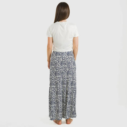 Saia midi de viscose azul Aladero