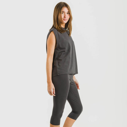 Camisola de alças de algodão para mulher lisa
