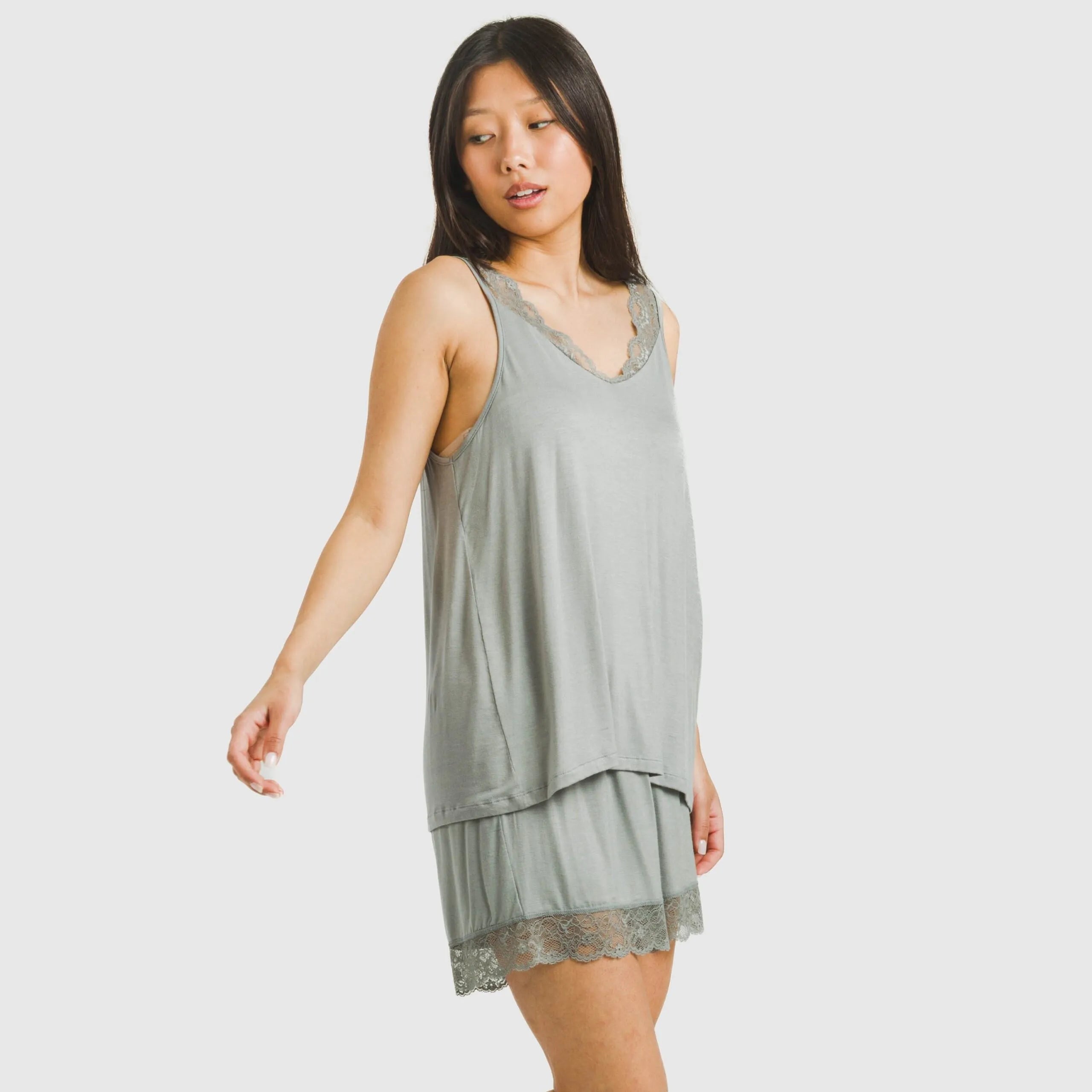 Pijama tirantes encaje Rayón