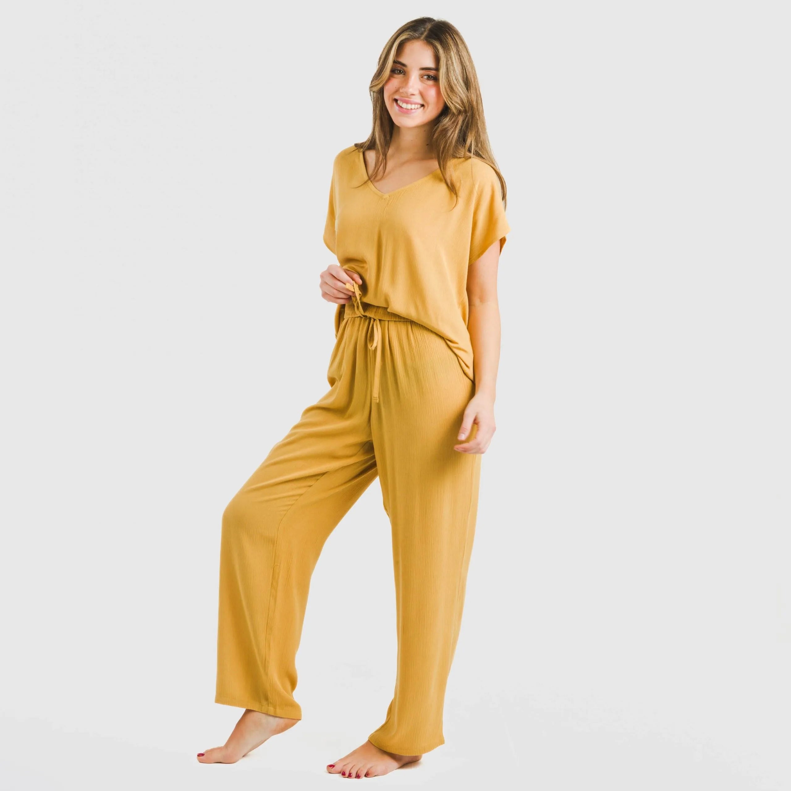 Pantalón largo viscosa bambula liso