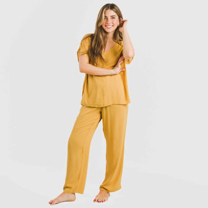 Pantalón largo viscosa bambula liso