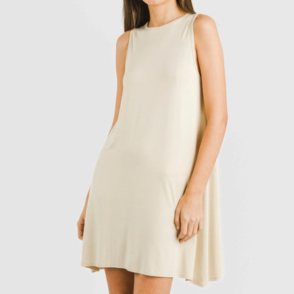 Vestido corto tirantes viscosa liso