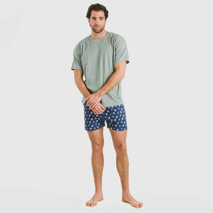 Pijama corto algodón hombre Hawat gris verdoso