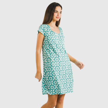 Blusón algodón Eugenia agua marina