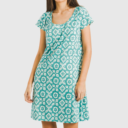 Blusón algodón Eugenia agua marina