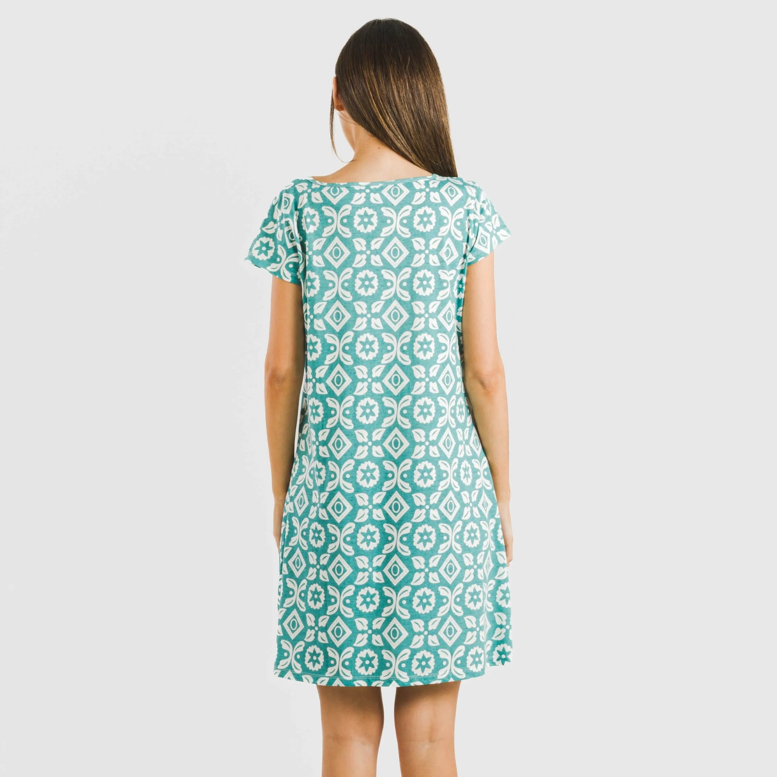 Blusón algodón Eugenia agua marina