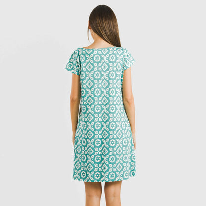 Blusón algodón Eugenia agua marina