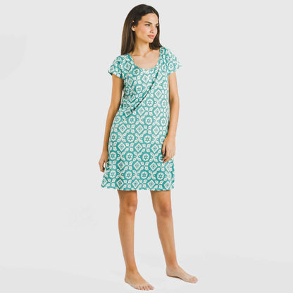 Blusón algodón Eugenia agua marina