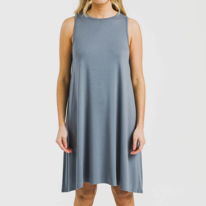 Vestido corto tirantes viscosa liso