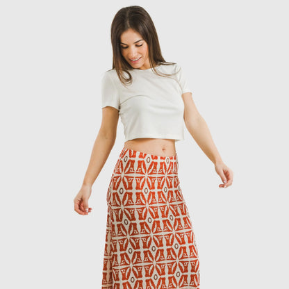 Falda midi soft Catania teja