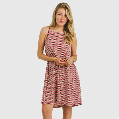 Vestido corto tirantes crepe Jannat burdeos