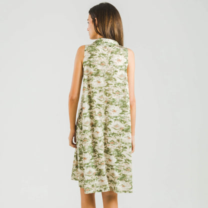 Vestido corto cuello y solapa soft Magnus verde