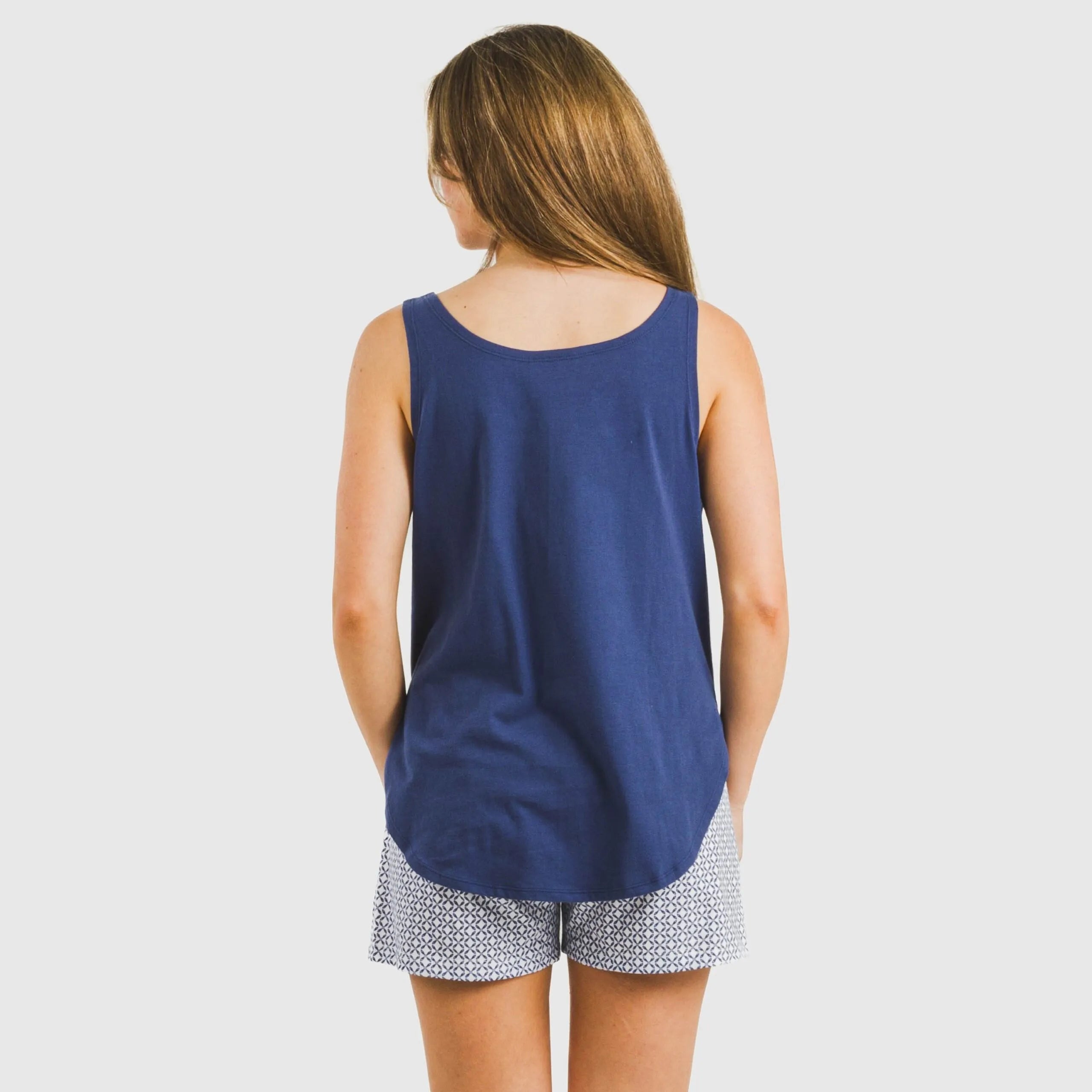 Pijama corto algodón Nett azul