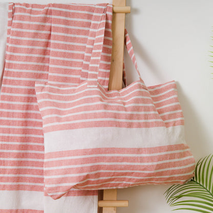 Pack Toalla Pareo + Bolso Raya algodón