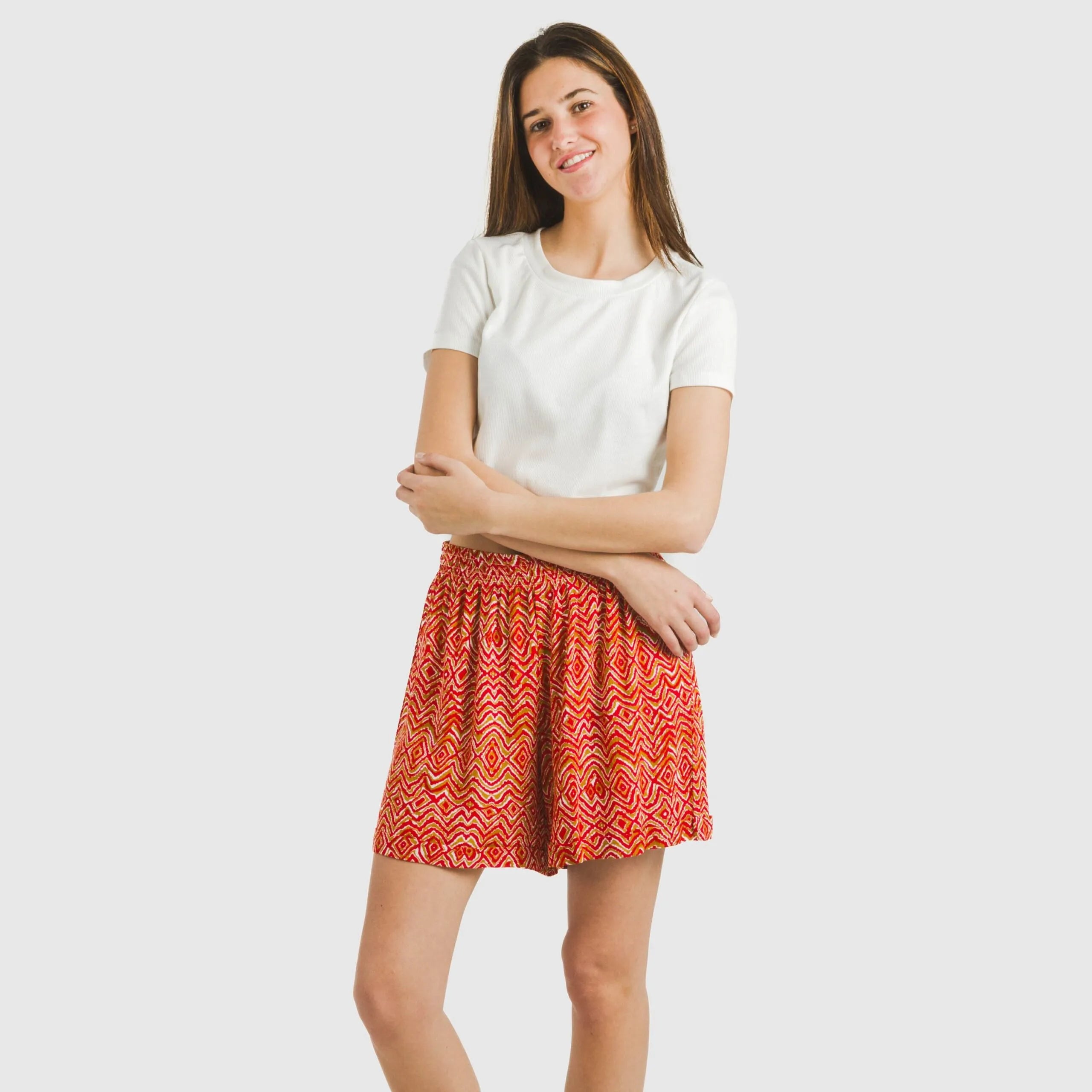 Pantalón corto viscosa bambula Silda teja